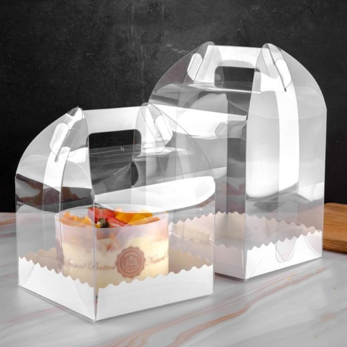 Boîte à gâteaux transparente en demi-cercle, lot de 200 pièces