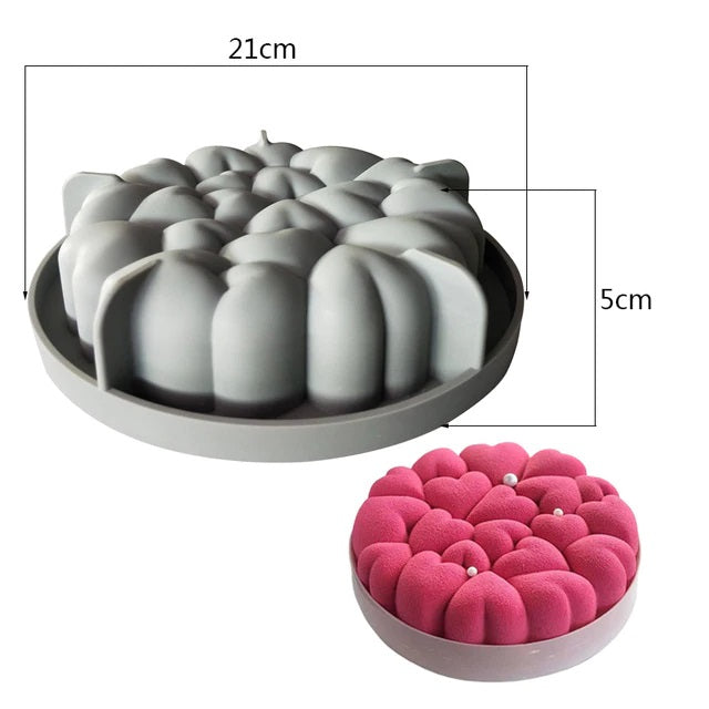 dimensions moule silicone rond coeurs