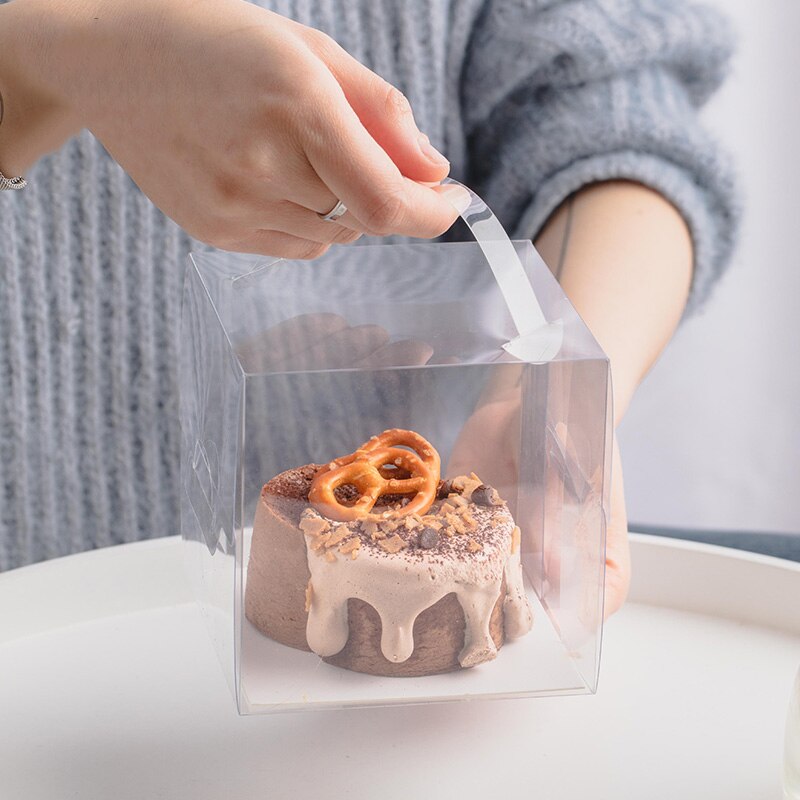 Transparent cake boxes with handles x 5 units | COOK FIRST – COOK FIRST®