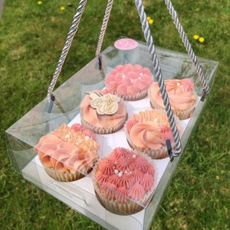Boites Gâteau transparentes avec poignées x10 unités