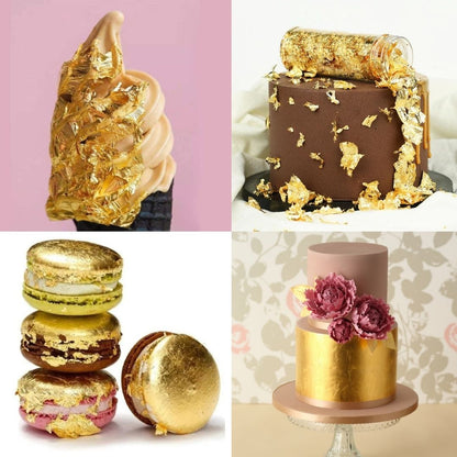 Feuille d'or comestible 24 carats  Feuilles d'or 24K de qualité alimentaire  pour gâteaux