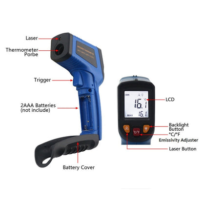 thermometre laser bleu