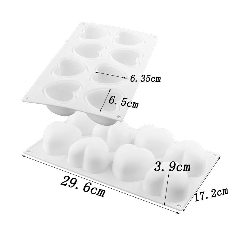 dimensions Moule Silicone Coeurs